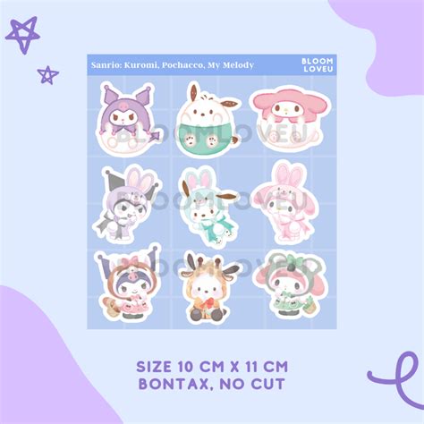 Jual Ganti Ke J T Sanrio Sticker Stiker Aesthetic Sheet Kuromi My