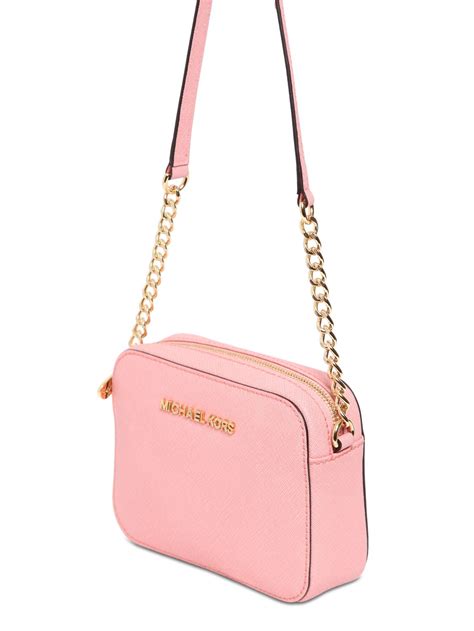 Michael Michael Kors Jet Set Chain Saffiano Leather Bag In Light Pink