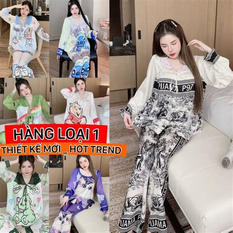 ẢNH THẬT pijama tay dài thiết kế mới cao cấp hot trend đồ bộ nữ lụa