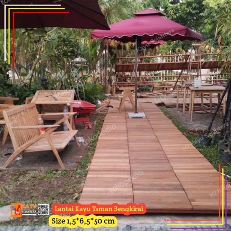 Jual Lantai Kayu Taman Outdoor Teras Decking Asli Bengkirai Tahan Air