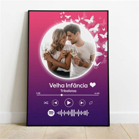 Quadro Personalizado Fotos Spotify Tipo P Lindo Presente Casal Crie