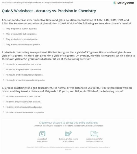 Accuracy Vs Precision Worksheet Pro Worksheet