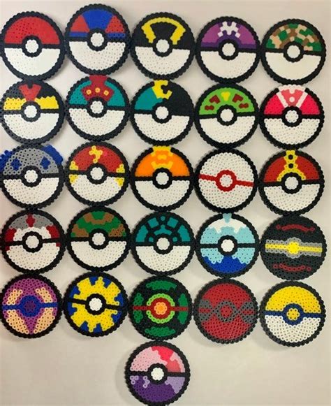 Pokéball Set Perler Art Handcrafted and made to order Pick your