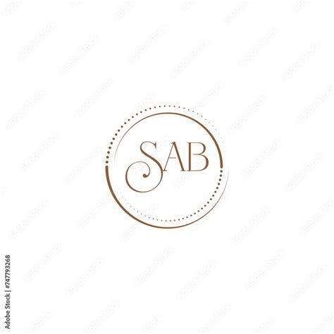 sab creative initial letter flat monogram logo design  white
