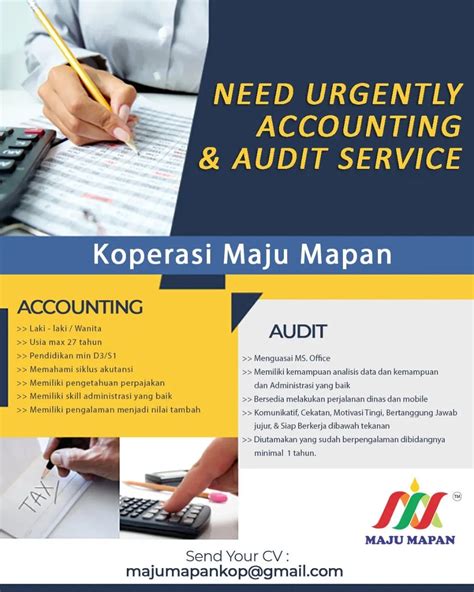 Lowongan Kerja AUDIT SERVICE Koperasi Maju Mapan Surabaya Loker Pemalang