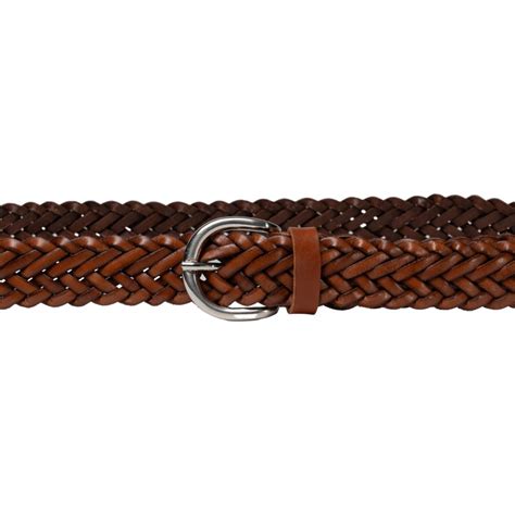 Ceinture pour femme tressée à la main en cuir cognac au tannage végétal