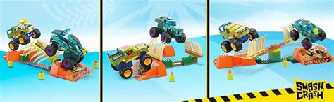 Hot Wheels Mega Hot Wheels Monster Trucks Building Toy Smash Crash Mega Wrex Boneyard Stunt