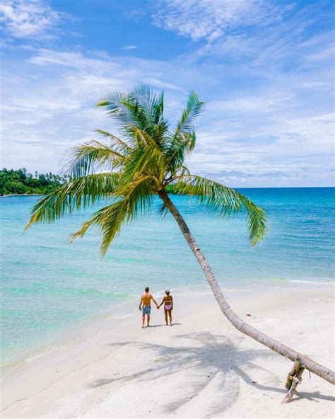 Tropical Beach With Palm Trees At The Island Of Koh Kood Thailand Stock