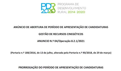 Prorrogação do Período de Apresentação de Candidaturas Fencaça