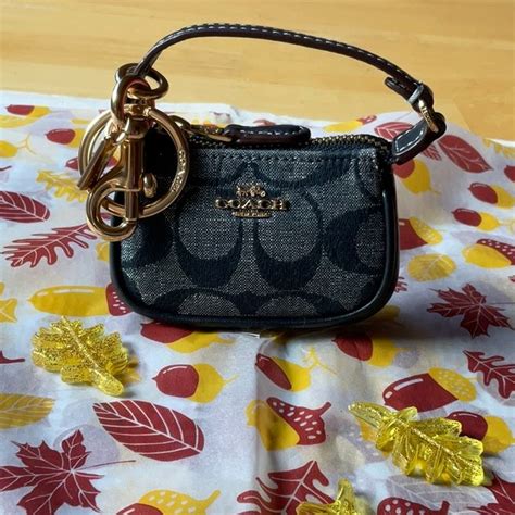 Coach Mini Nolita Bag Charm In Signature Denim Canvas Nwt