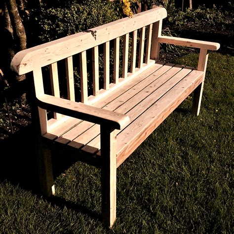 Garden Bench Seat, Natural Wood, Traditional Rustic Country Cottage ...