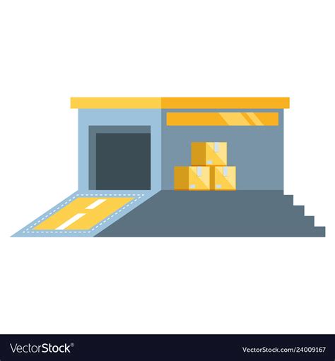 Warehouse Building Isolated Icon Royalty Free Vector Image