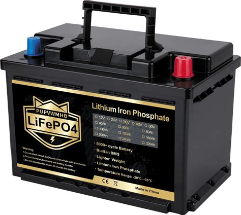 PUPVWMHB Lithium Batterie 12 V 100 Ah Mini Lifepo4 Bis Zu 7000 Zyklen