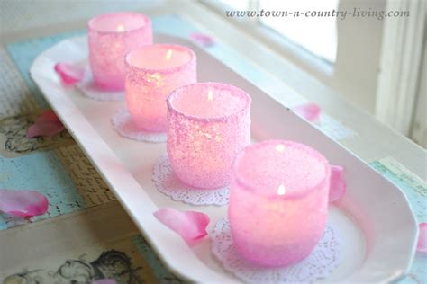 Diy Pink Frosted Votive Candle Holders Town Country Living