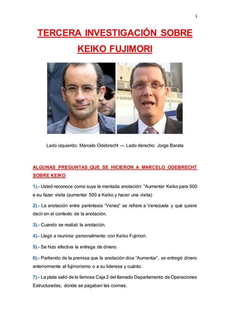 Tercera Investigaci N Sobre Keiko Fujimori Pdf