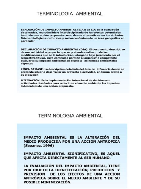 PDF Terminologia Ambiental Y Clasificacion De Los Impactos