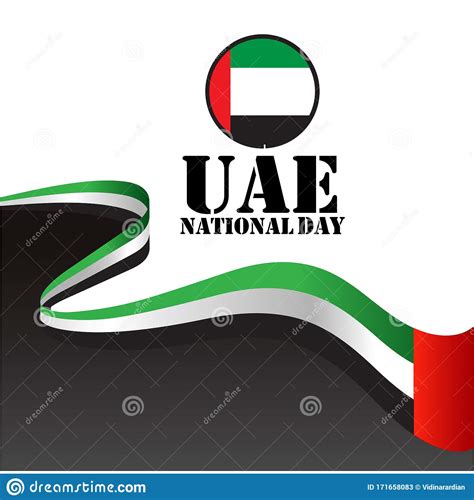 National United Arab Emirates Flag Wavy Flag Of United Arab Emirates