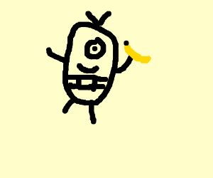 a minion eating banana - Drawception