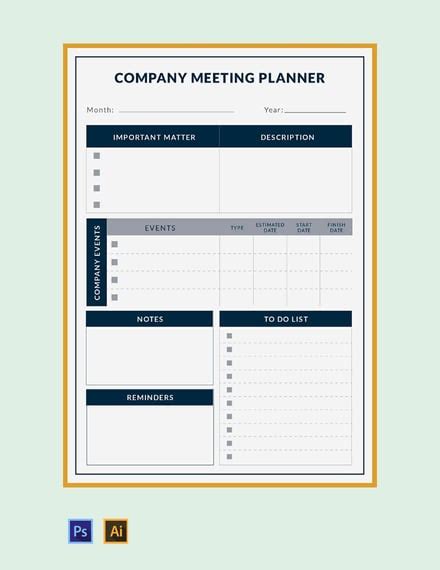 Team Meeting Planner Template - Illustrator, PSD | Template.net