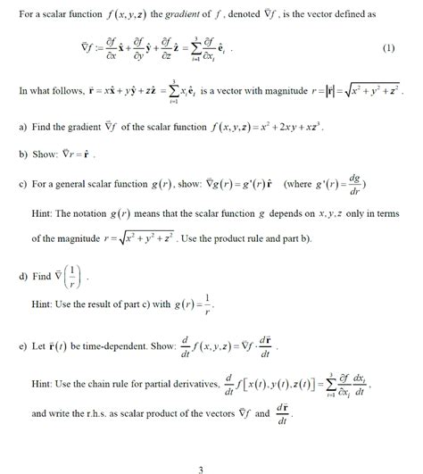 Solved For A Scalar Function F X Y Z The Gradient Of F