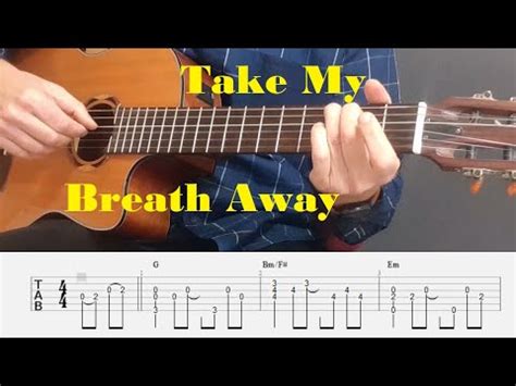 Take My Breath Away Berlin Fingerstyle Guitar Tutorial Tab YouTube