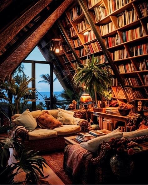 A Living Room Filled With Lots Of Books And Furniture