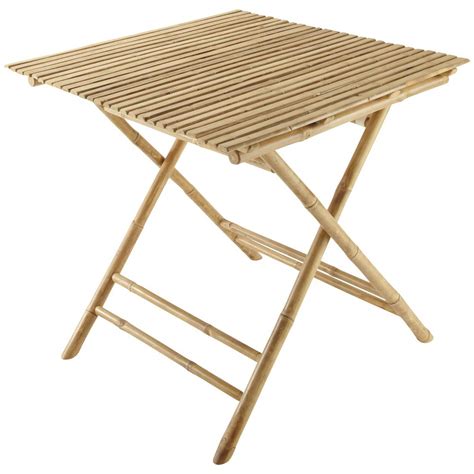 Table De Jardin Carr E Pliante Bambou Robinson Maisons Du Monde