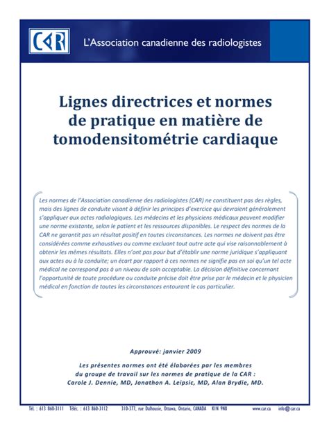 Lignes directrices et normes de pratique en matière de