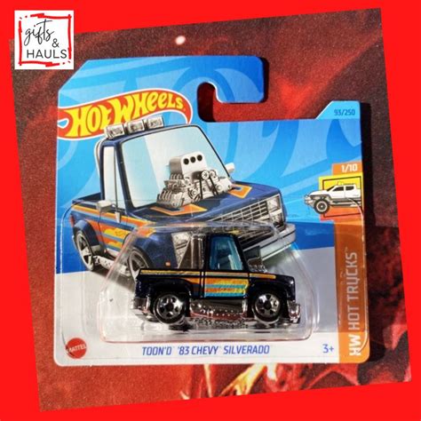 Hot Wheels Toon D 83 Chevy Silverado Blue Hw Hot Trucks 1 10 Diecast Toy Cars And Trucks