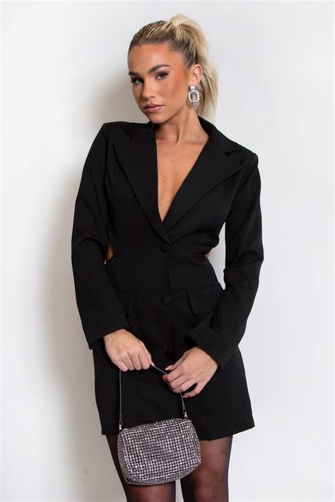 Black Cut Out Tailored Blazer Dress Dressed In Lucy