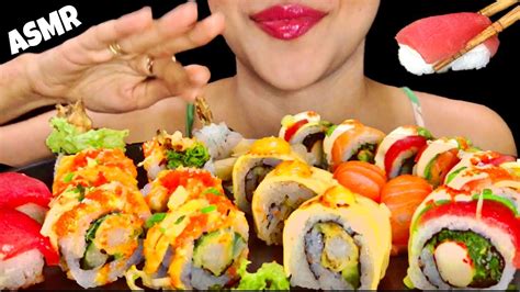 ASMR SUSHI PLATTER FEAST EATING SOUNDS 먹방 l fOODSASMR YouTube