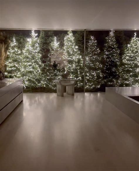 Kim Kardashian Shows Off Magical Bathroom With 8 Glowing Christmas Trees