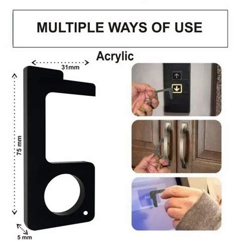 No Touch Hands Free Door Opener Safe Contactless Acrylic Covid Key Tool