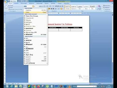 COMMENT INSERER UN TABLEAU SUR WORD YouTube