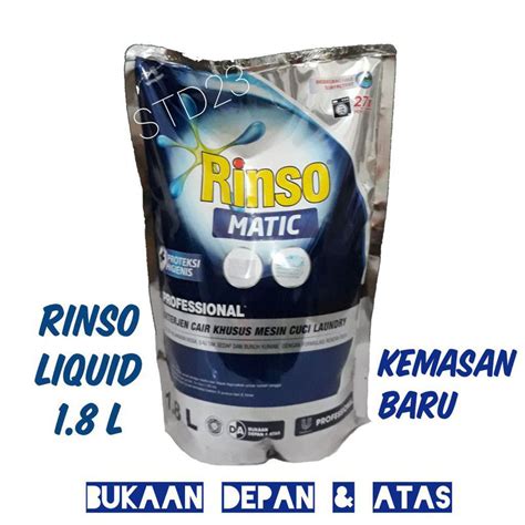 Rinso Matic Professional Deterjen Cair Liquid L Bukaan Depan Dan Atas