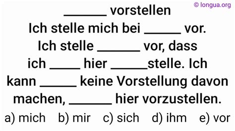 Verb mit Präpositionen sich vorstellen bei Akkusativ Dativ