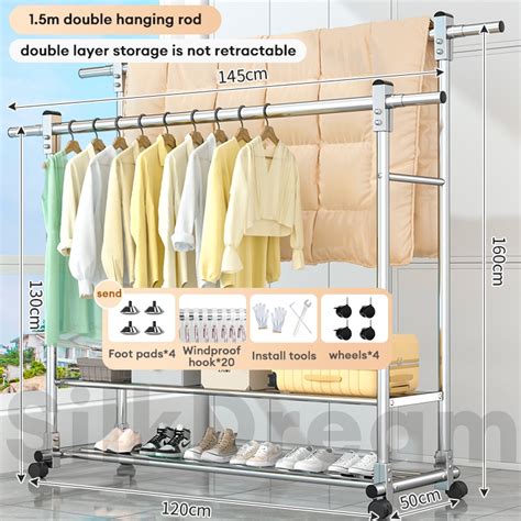 Foldable Sampayan Stainless Steel Clothes Rack Laundry Drying Stand