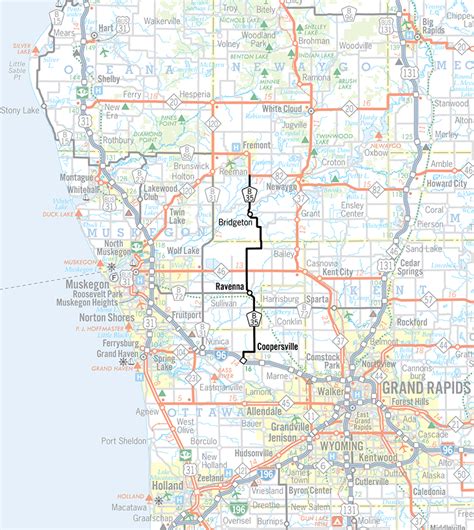 Michigan Highways Route Listings Intercounty Highways B Route Map