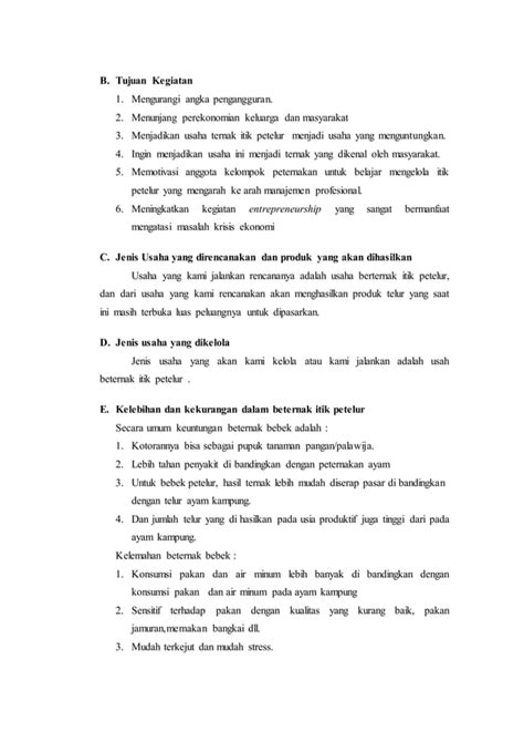 Proposal Ternak Itik Petelur PDF