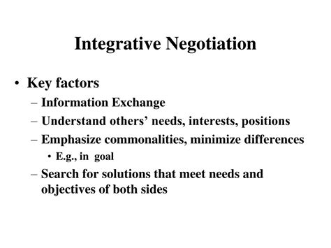 Ppt Integrative Negotiation Powerpoint Presentation Free Download