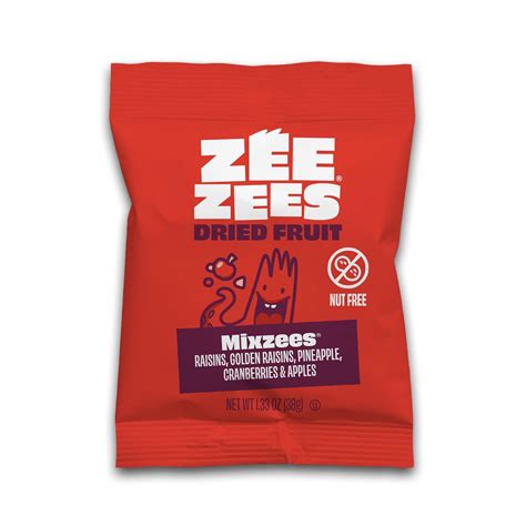 Zee Zees Mixzees Dried Fruit Pineapple Raisins Golden