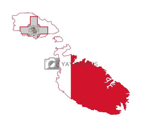 Malta flag on map by speedfighter Vectors & Illustrations with ...