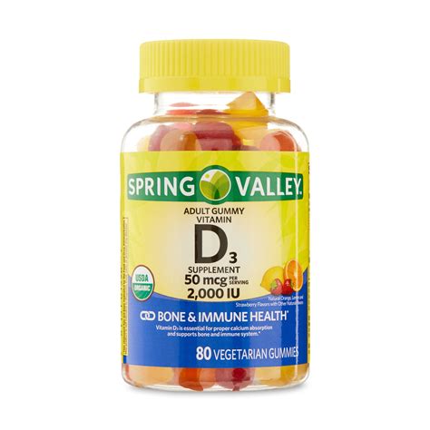 Spring Valley Vitamin D3 Gummies For Bone And Immune Health 50mcg