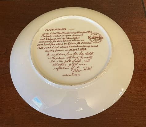 Knowles Collector Plate Edna Hibel Mother S Day Abby And Lisa