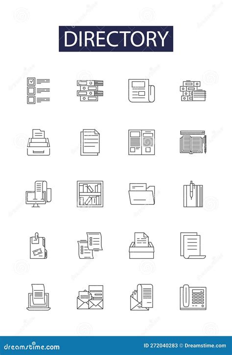 Directory Line Vector Icons And Signs Listing Index Register Roster