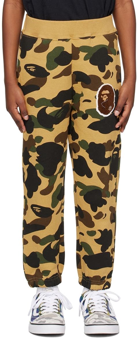 Kids Yellow Ape Head Patch Lounge Pants By Bape Ssense Uk