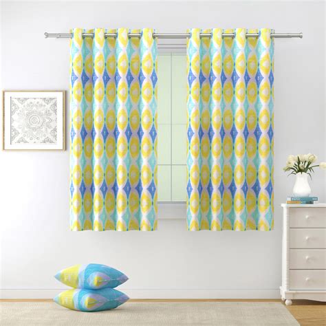 Buy Swayam Sigma Geometric Printed Room Darkening Window Curtain From