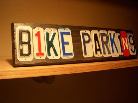 Bike Parking License Plate Sign Etsy License Plate Sign License