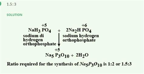 Ng D Kg Stoichion Ratio Of Sodium Dihydrogen Orthophosphate And