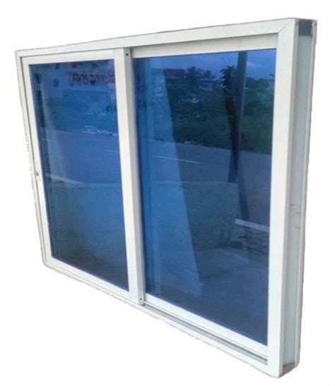 Powder Coated Blue Glass Aluminium Sliding Window At Sq Ft In